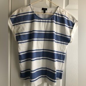 Jones New York Blue and White Striped Shirt